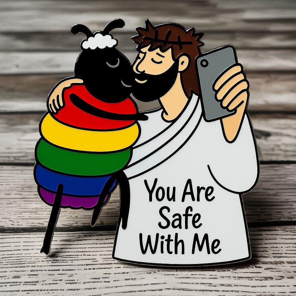 You Are Safe With Me - Acrylic Pin - PrideBooth