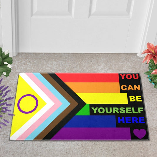 You Can Be Yourself Here - Pride Ally Doormat - PrideBooth