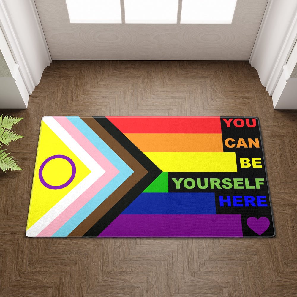 You Can Be Yourself Here - Pride Ally Doormat - PrideBooth