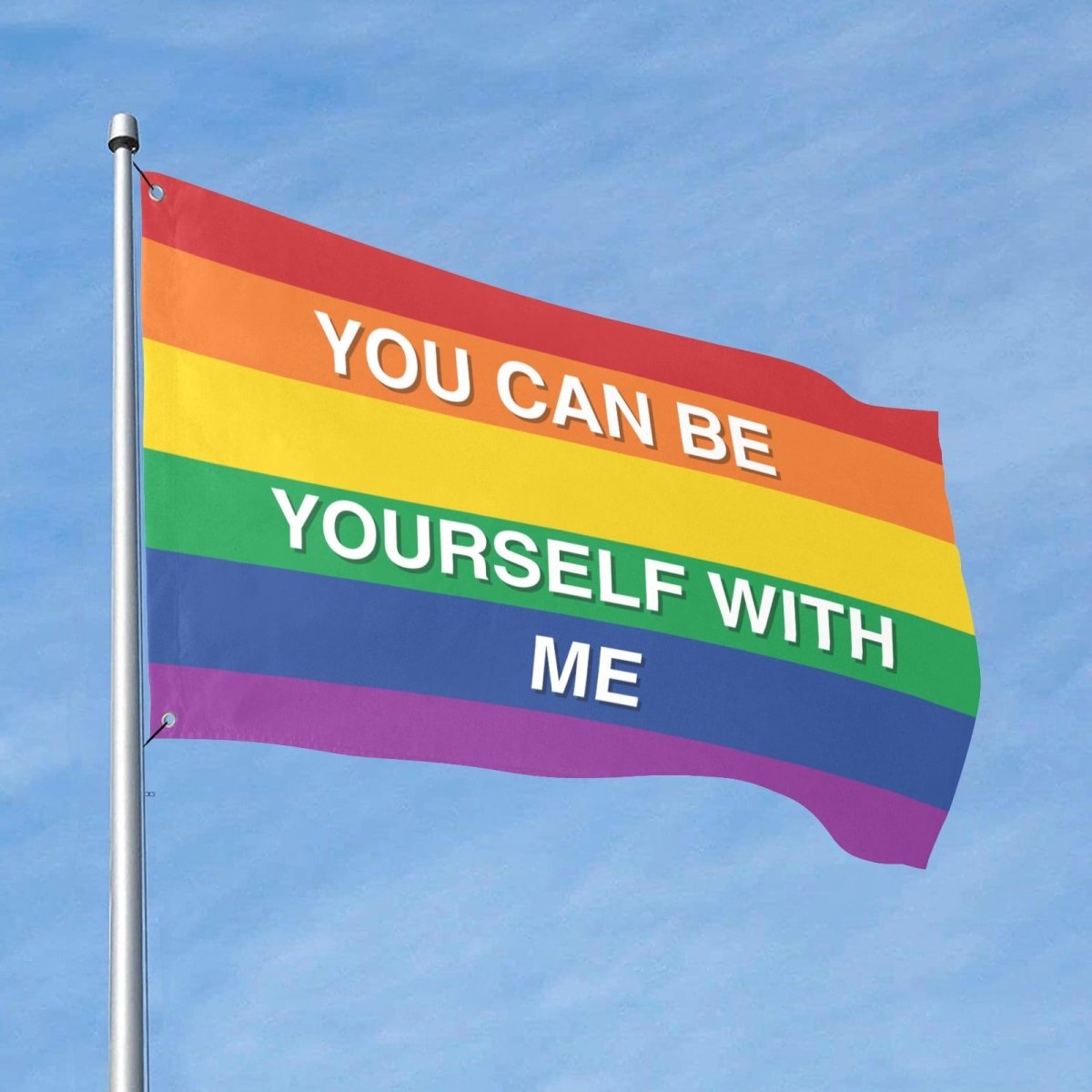 You Can Be Yourself With Me Flag 3x5 FT - PrideBooth