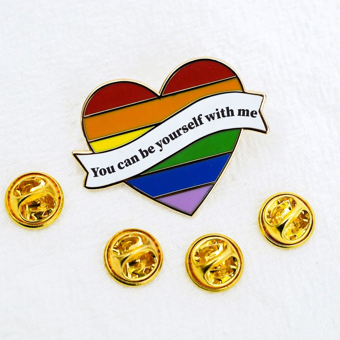 You can be yourself with me - Inclusive Enamel Pin - PrideBooth