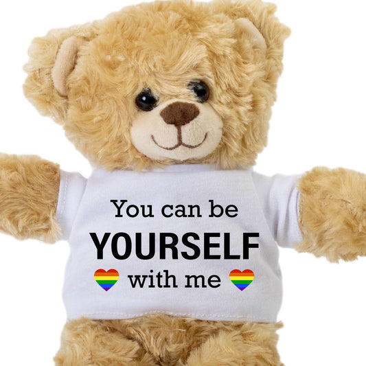 You can be yourself with me - Plush Teddy Pride Gift - PrideBooth