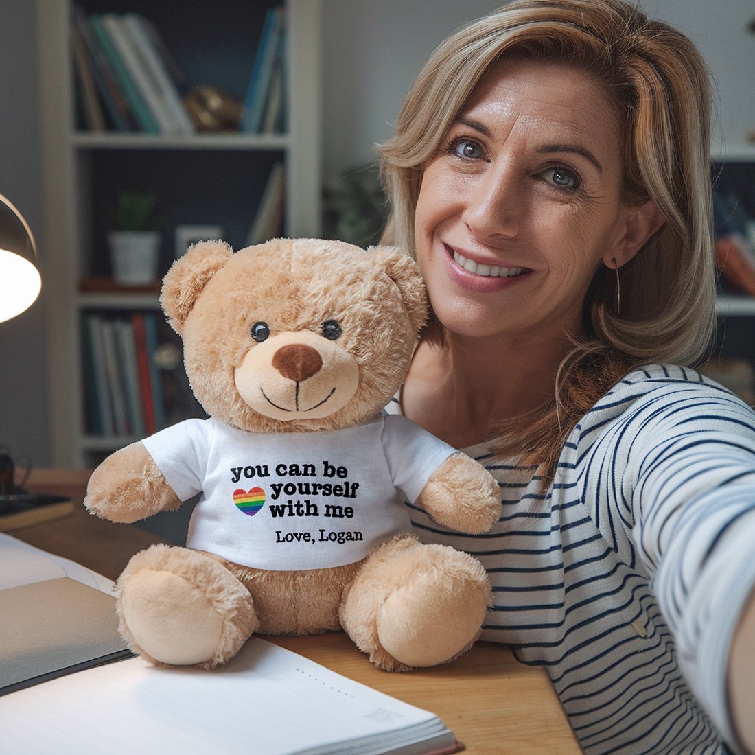 You can be yourself with me - Plush Teddy Pride Gift - PrideBooth