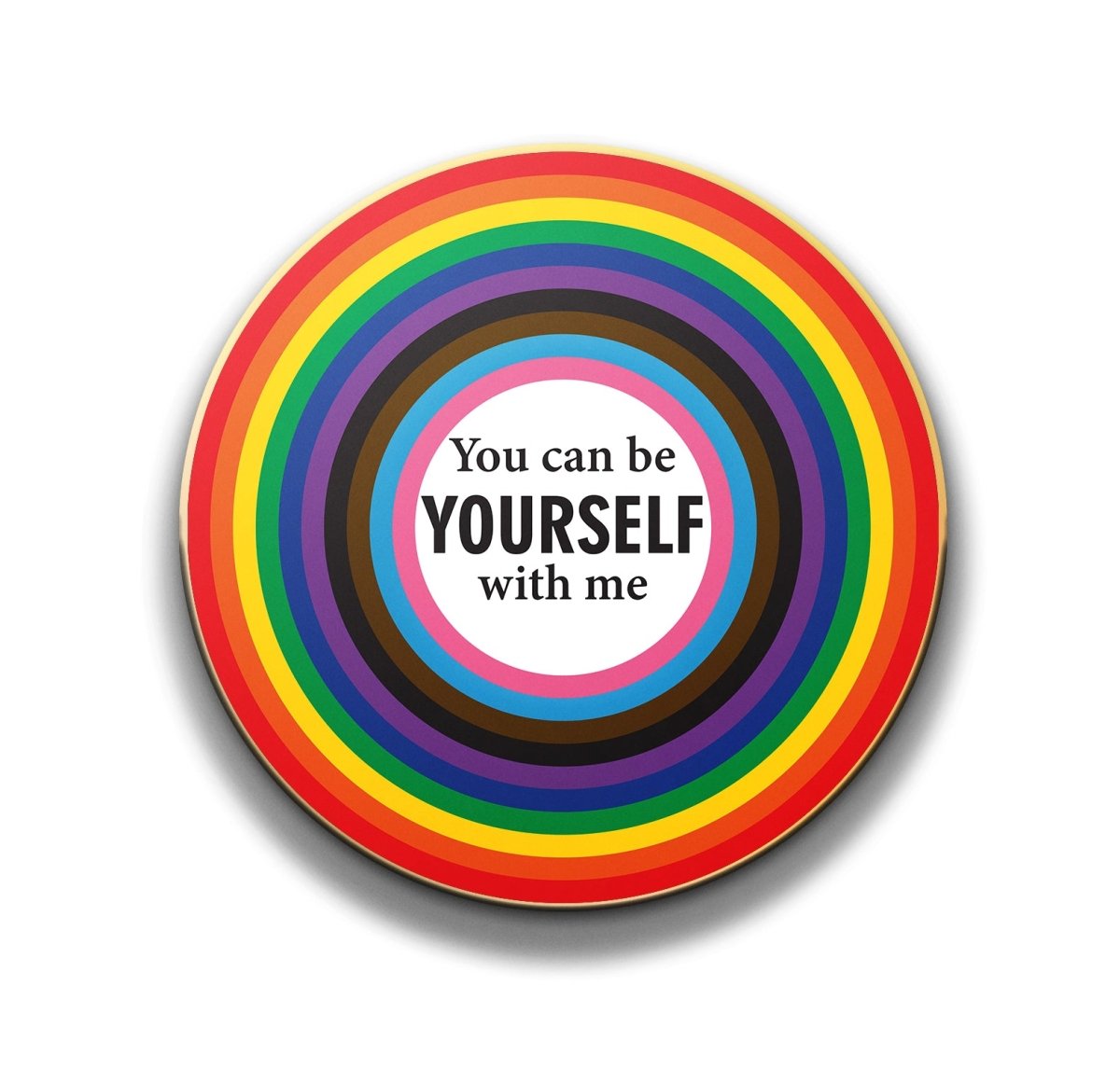 You Can Be Yourself With Me - Round Enamel Pin - PrideBooth