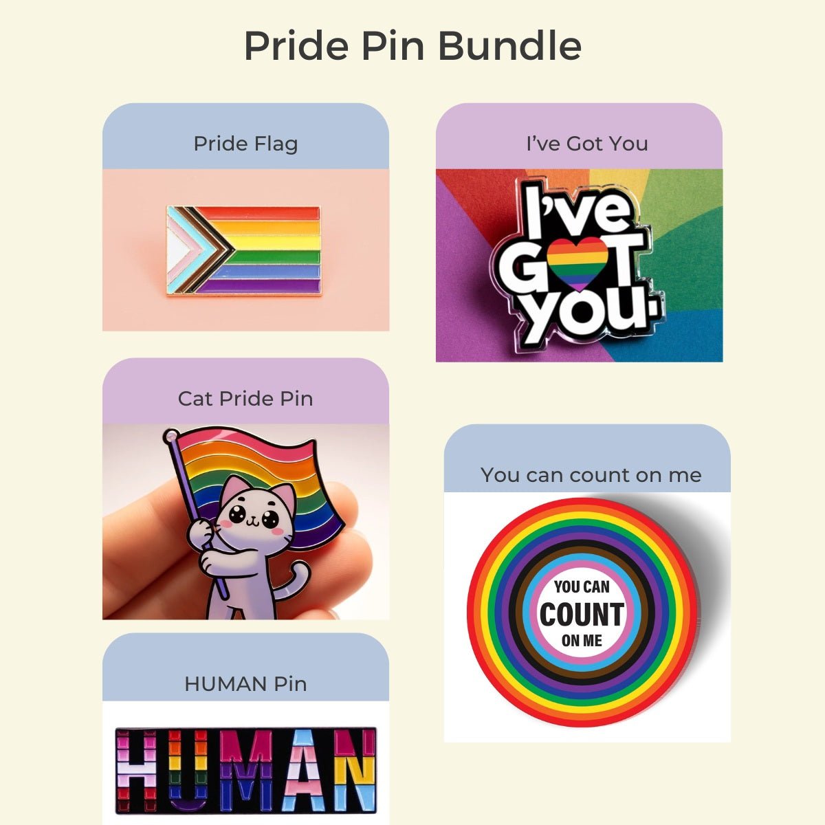 Acrylic Pride Pin Bundle - PrideBooth