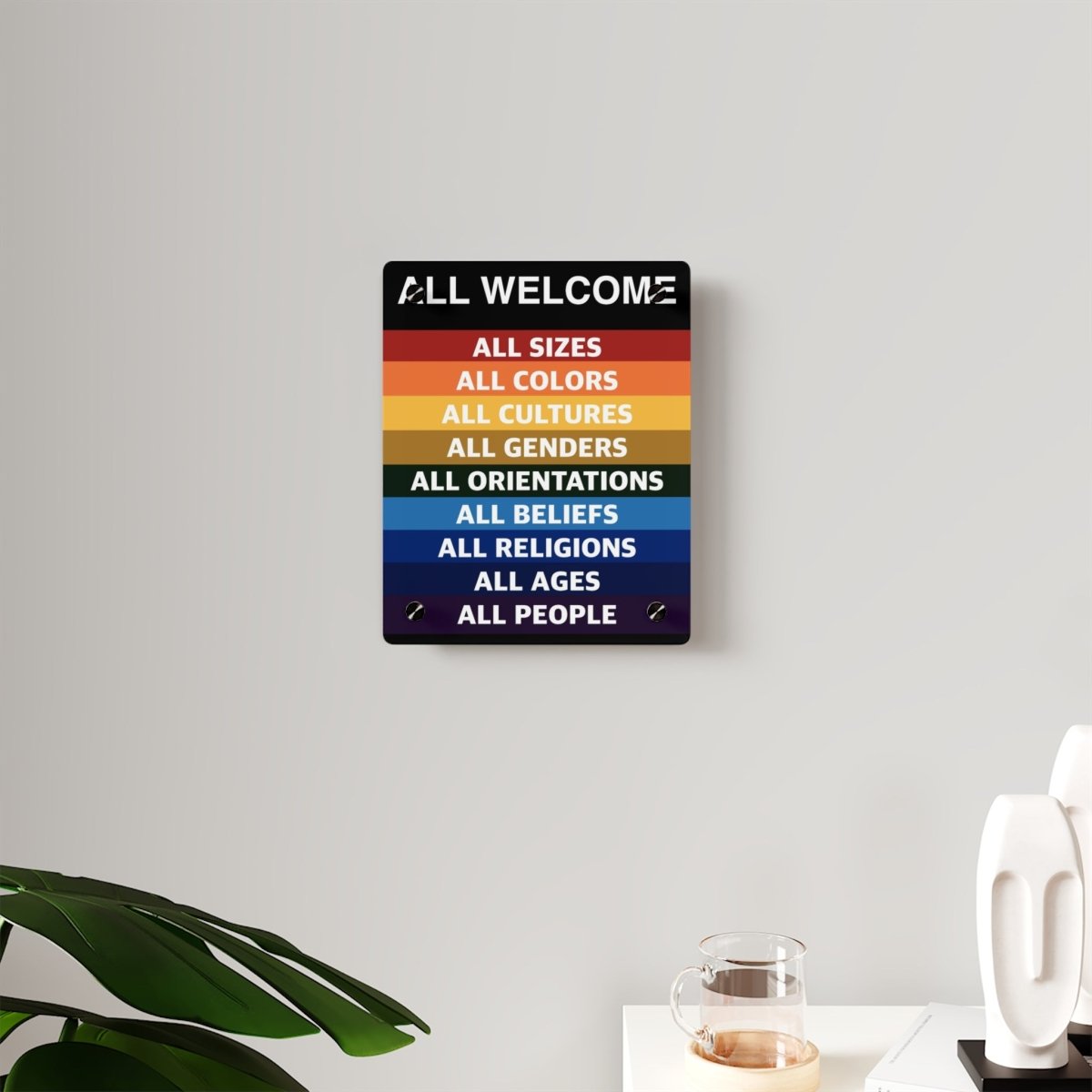 All Welcome Ally Acrylic Print Wall Art - PrideBooth