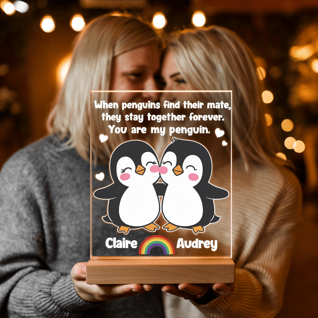 Custom Pride Penguin Acrylic Plaque - PrideBooth