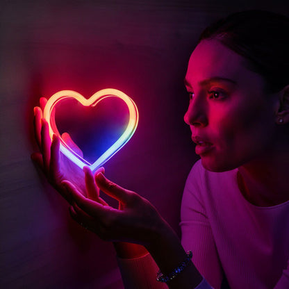 Free Rainbow Heart Neon Sign - PrideBooth