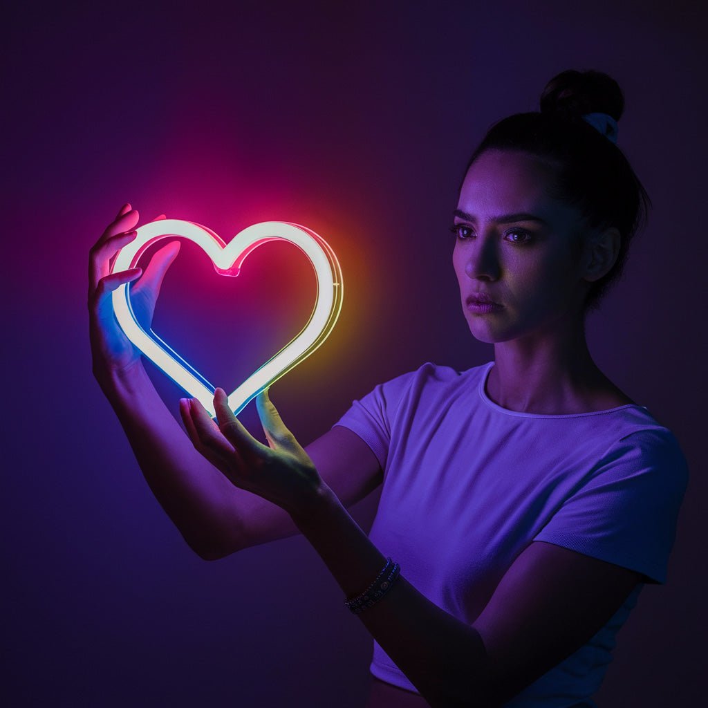 Free Rainbow Heart Neon Sign - PrideBooth