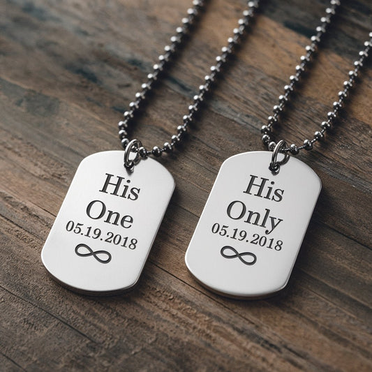 "His One His Only" custom Necklace set with date - PrideBooth