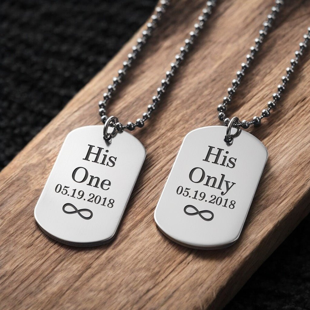 "His One His Only" custom Necklace set with date - PrideBooth