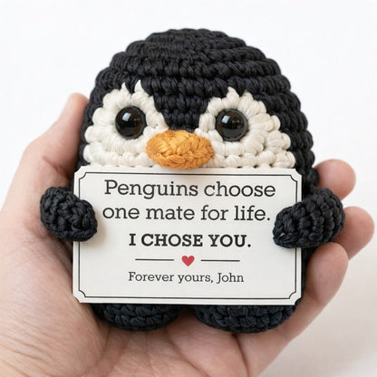I Chose You - Custom Penguin Crochet valentine's Gift - PrideBooth