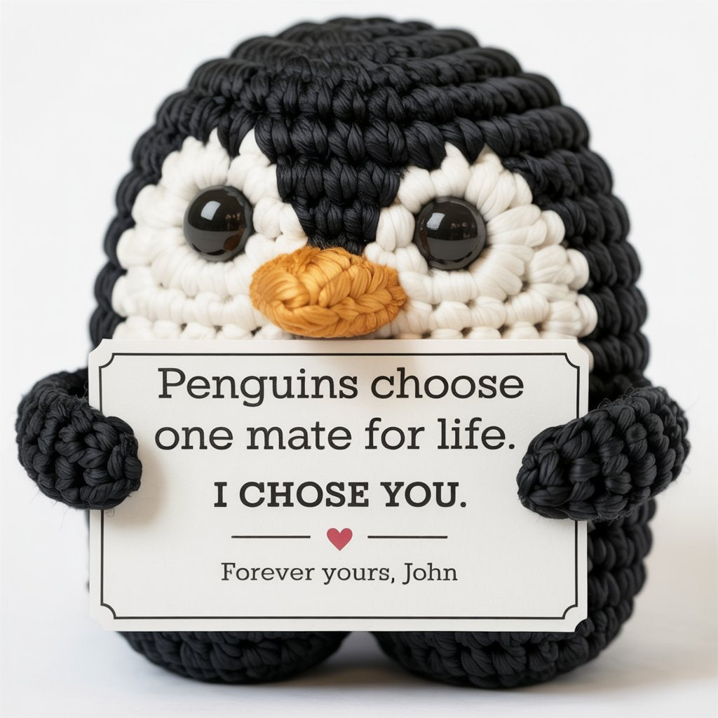 I Chose You - Custom Penguin Crochet valentine's Gift - PrideBooth