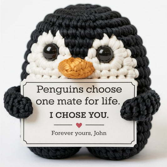 I Chose You - Custom Penguin Crochet valentine's Gift - PrideBooth