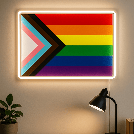 Progressive Rainbow Pride Flag Neon Sign - PrideBooth