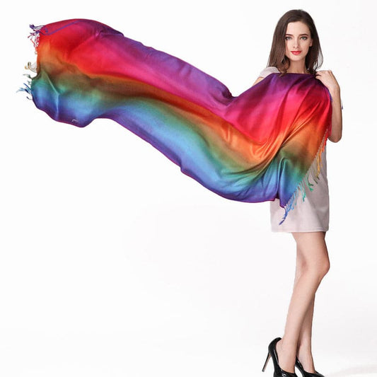 Rainbow Cotton Pashmina Scarf - PrideBooth