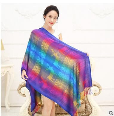 Rainbow Gay Pride Warm Winter Pashmina Scarf - PrideBooth