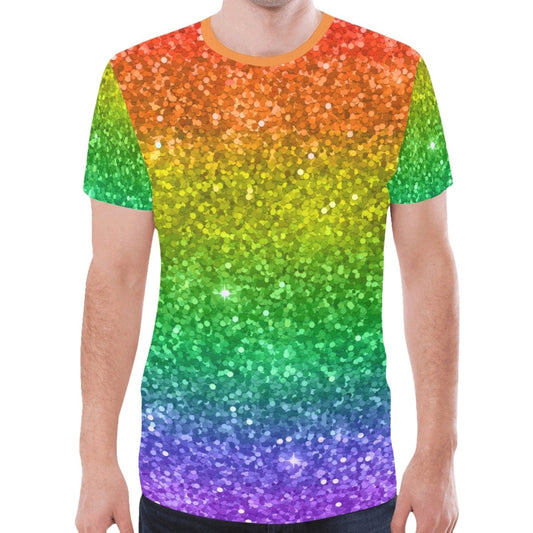 Rainbow Glitter All Over Print T-shirt - PrideBooth