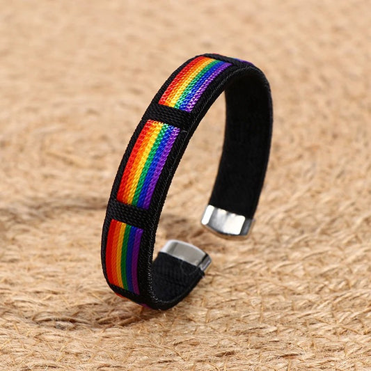 Rainbow Pride Premium String Cuff Bracelet - PrideBooth