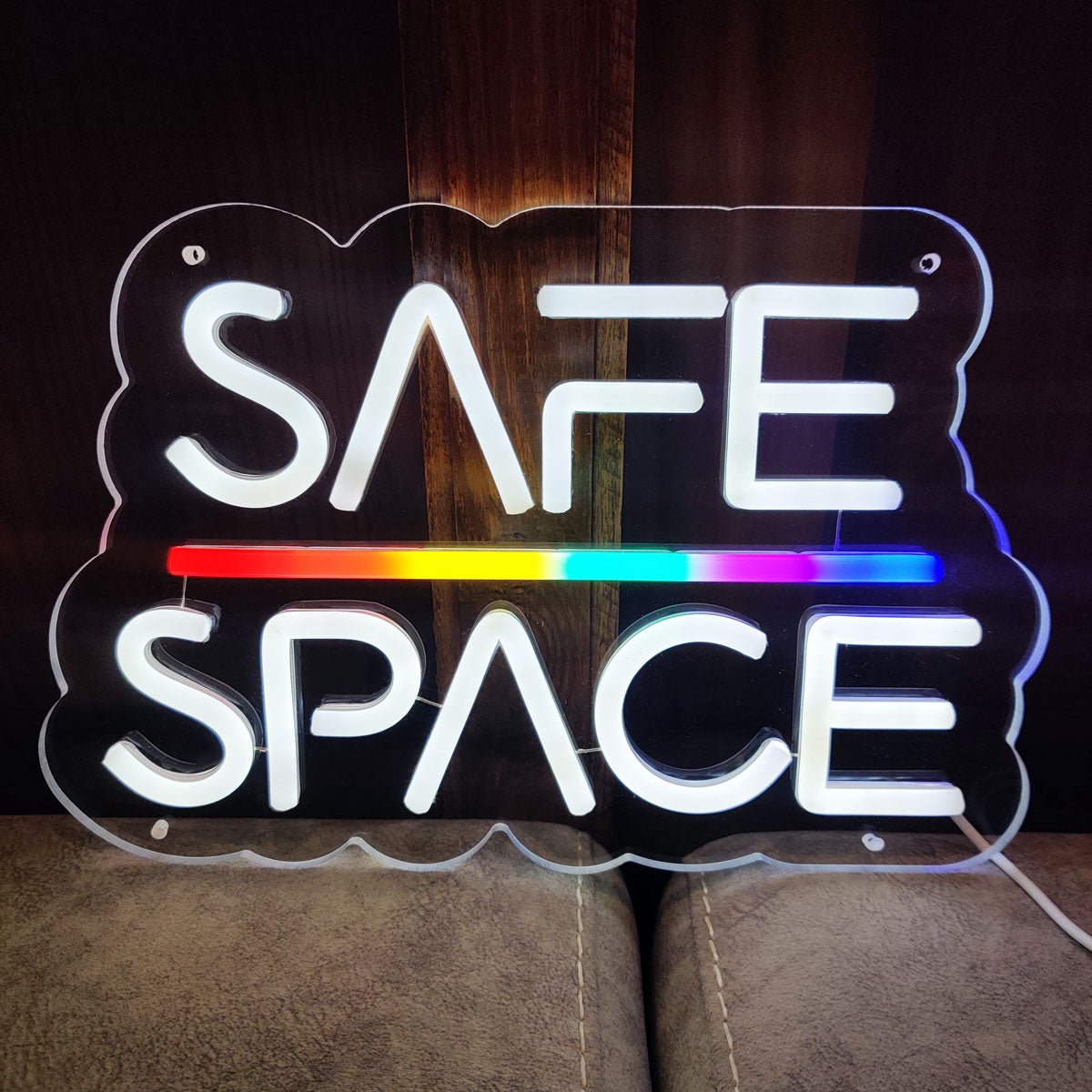 Safe Space Neon Sign - PrideBooth