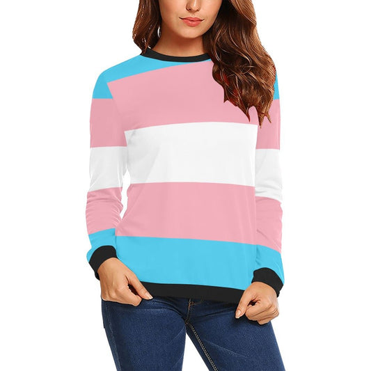 Trans All Over Print Crewneck Sweatshirt for Women (Model H18) - PrideBooth