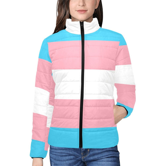 Trans Stand Collar Padded Jacket (Women's-Model H41) - PrideBooth