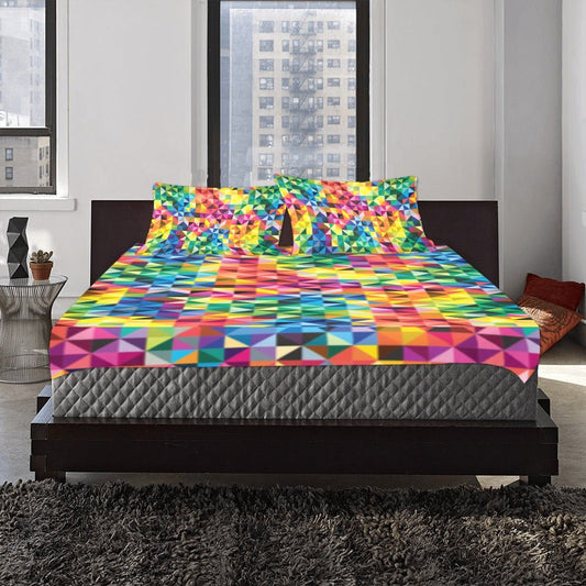 Vibrant Rainbow 3-Piece Bedding Set 3-Piece Bedding Set - PrideBooth