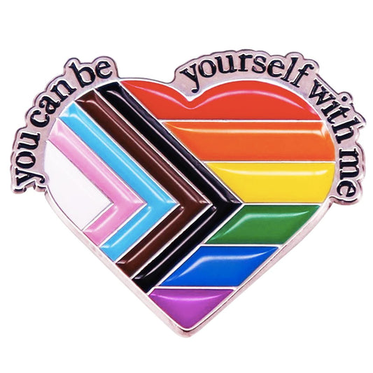 You Can Be Yourself With Me Enamel Pin - PrideBooth