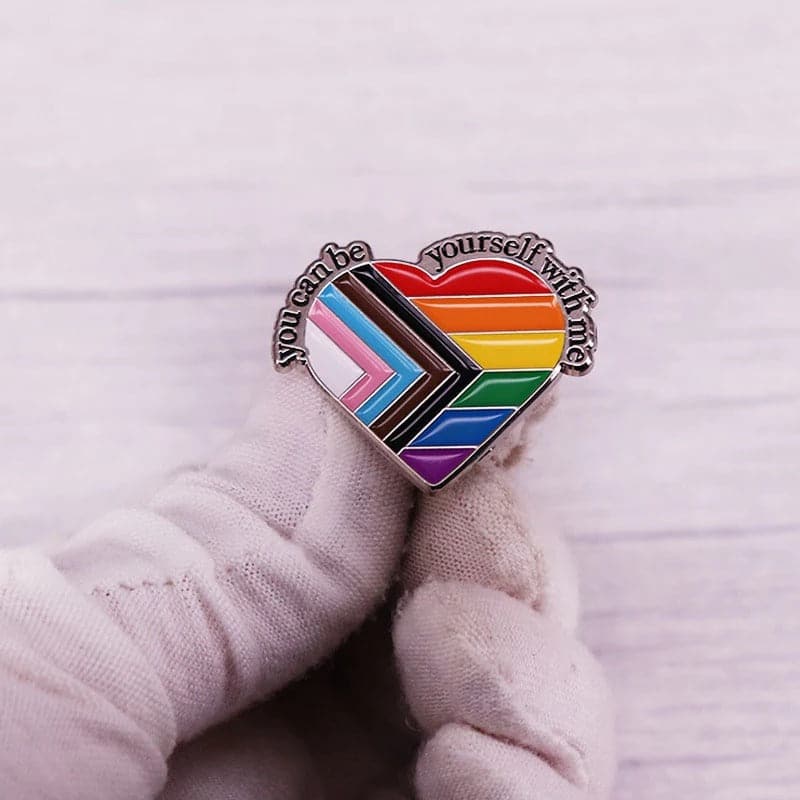 You Can Be Yourself With Me Enamel Pin - PrideBooth