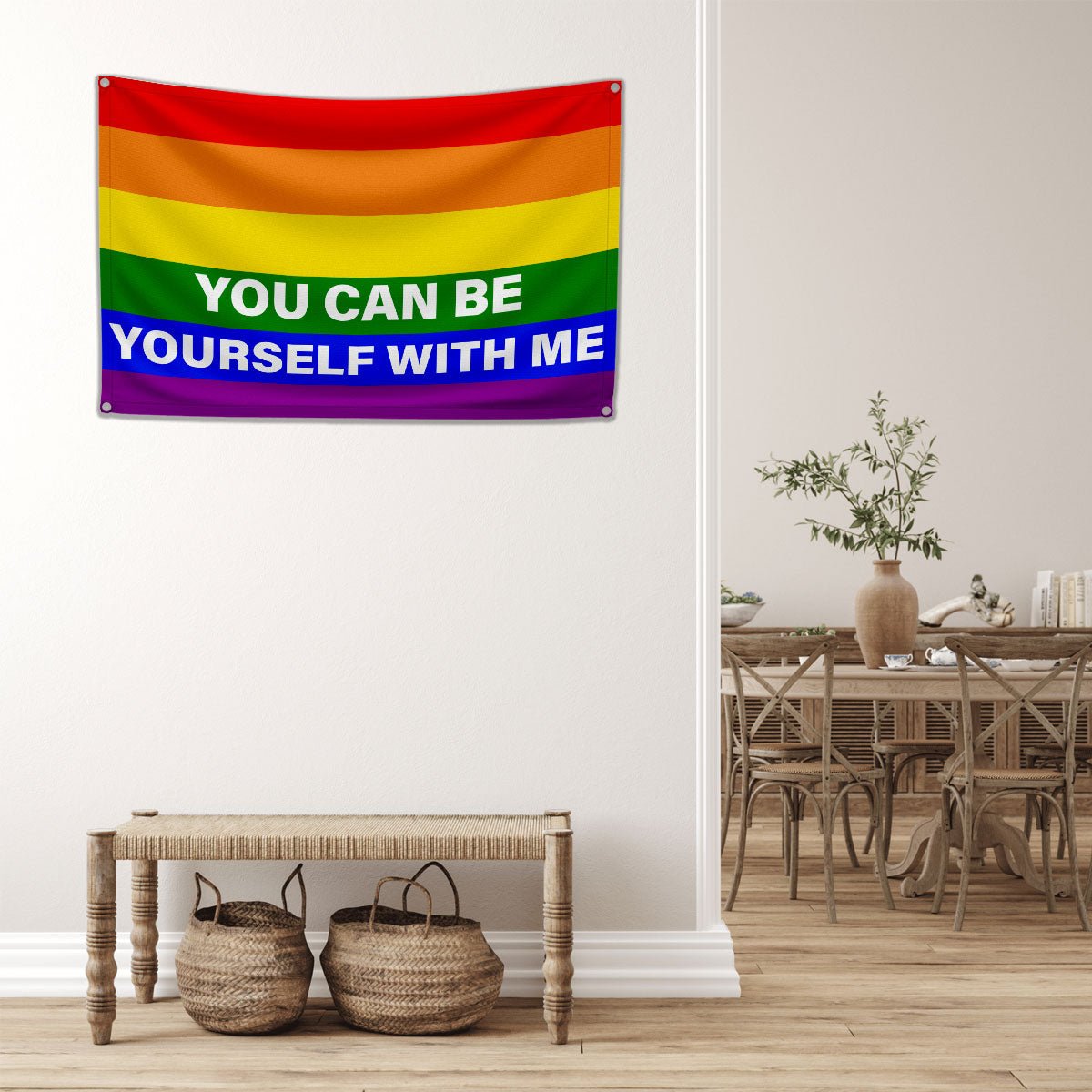 You Can Be Yourself With Me Flag - PrideBooth