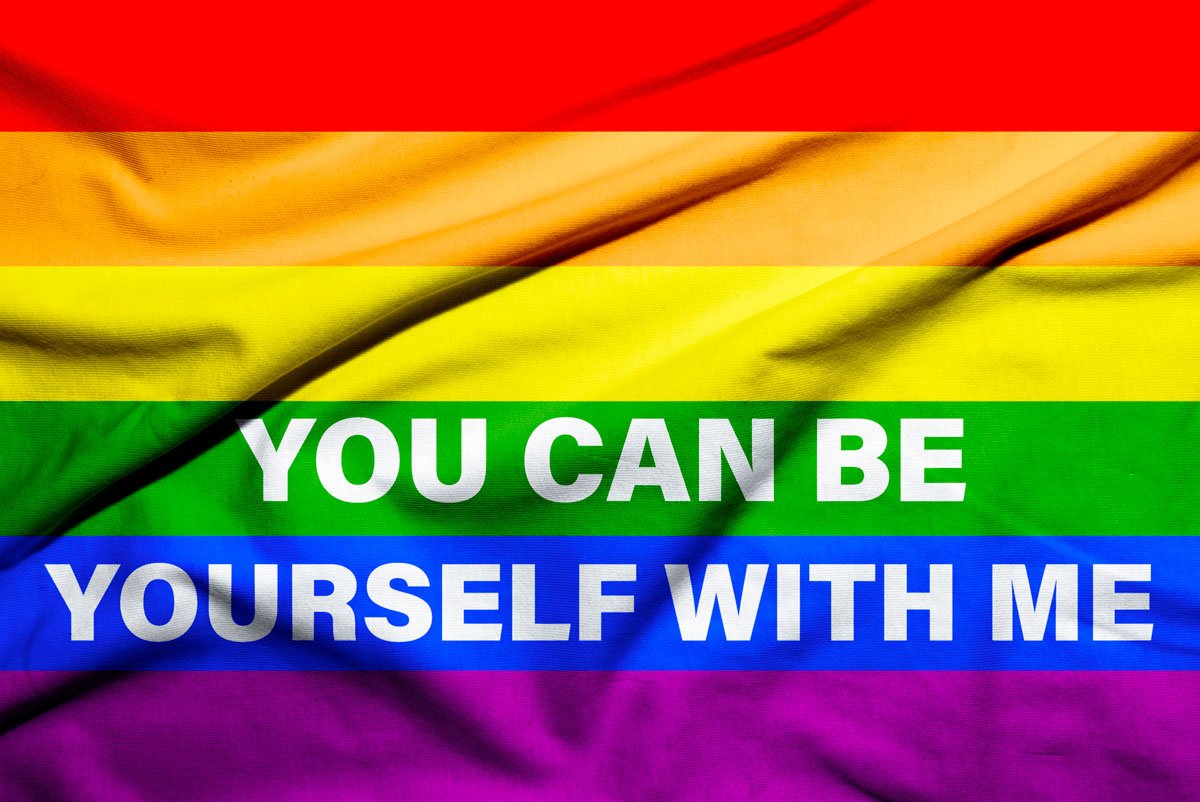 You Can Be Yourself With Me Flag - PrideBooth