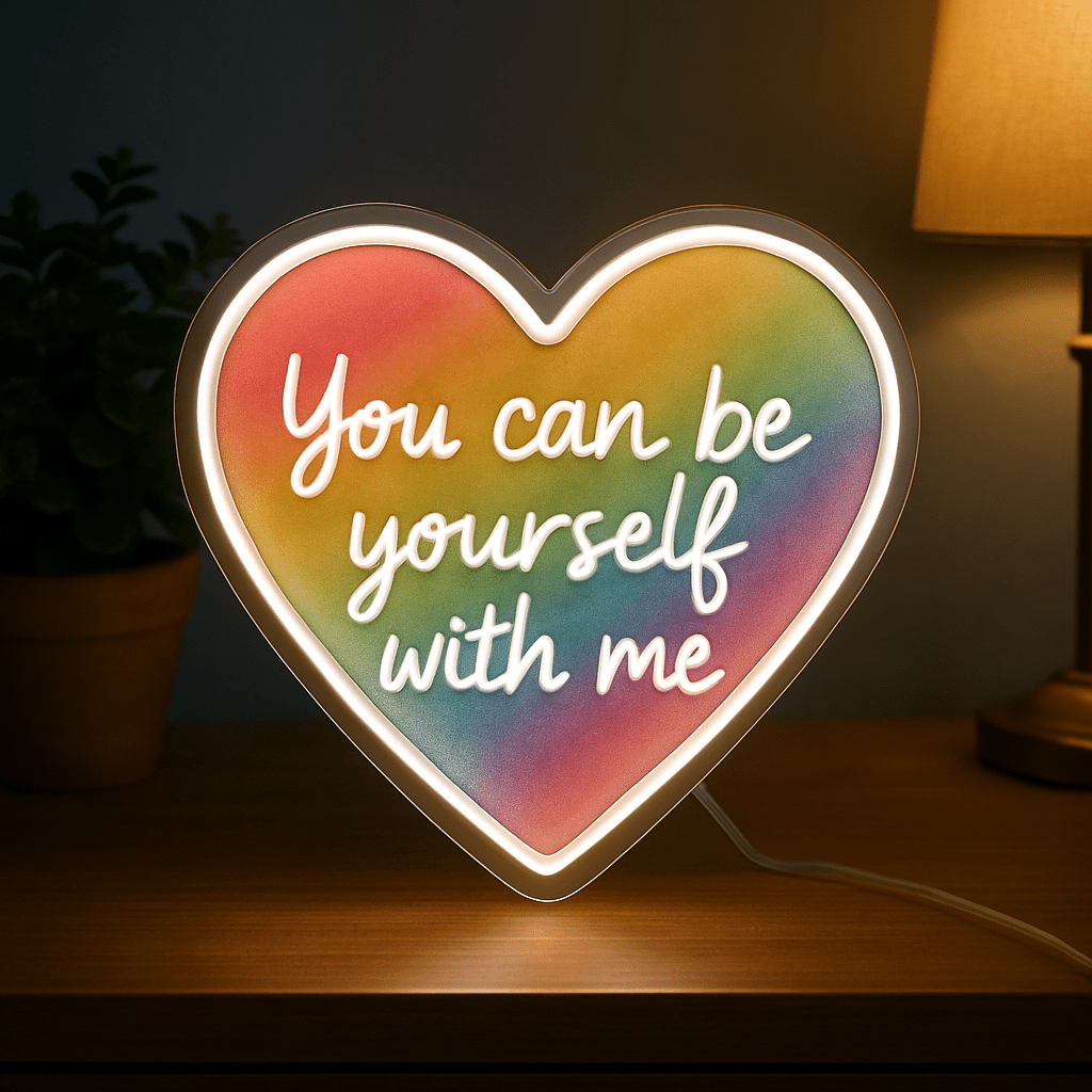 You can be yourself with me Neon Sign - PrideBooth